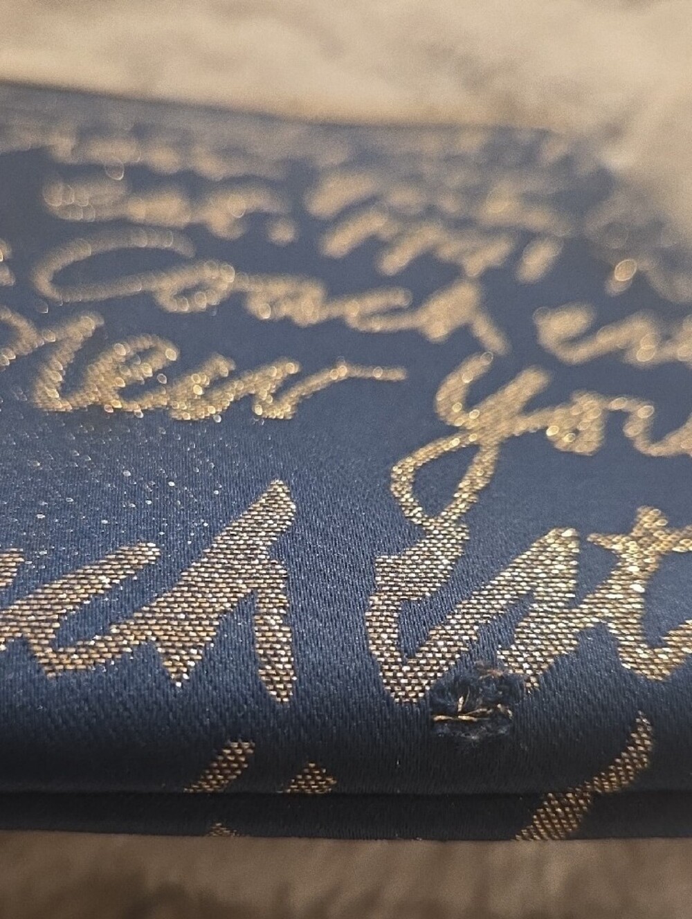 Coach Poppy Script Navy With Gold Pouch - Picture 8 of 9